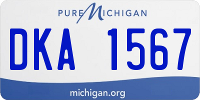 MI license plate DKA1567