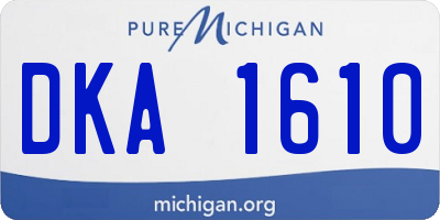 MI license plate DKA1610