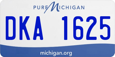 MI license plate DKA1625