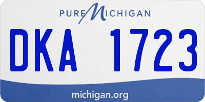 MI license plate DKA1723