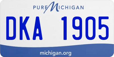 MI license plate DKA1905