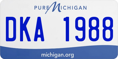 MI license plate DKA1988