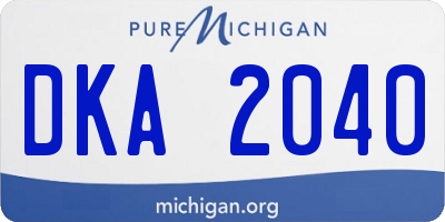 MI license plate DKA2040