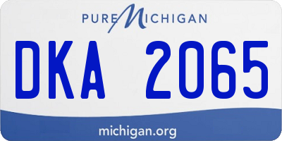 MI license plate DKA2065