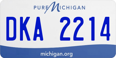 MI license plate DKA2214