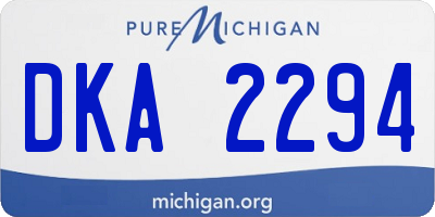 MI license plate DKA2294