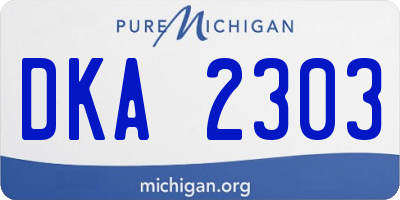 MI license plate DKA2303