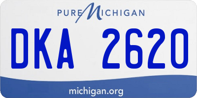 MI license plate DKA2620