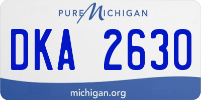MI license plate DKA2630