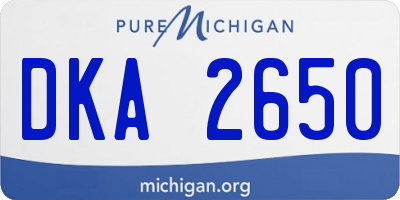 MI license plate DKA2650