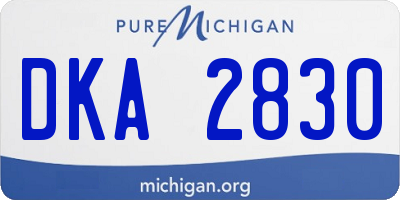 MI license plate DKA2830