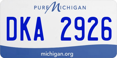 MI license plate DKA2926