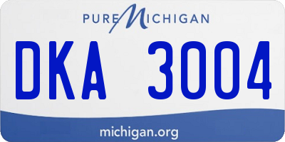MI license plate DKA3004