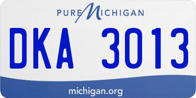 MI license plate DKA3013