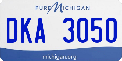 MI license plate DKA3050