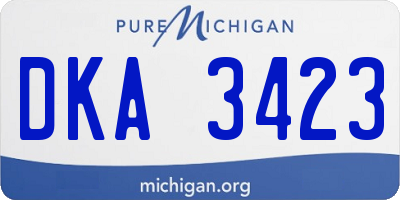MI license plate DKA3423
