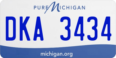 MI license plate DKA3434
