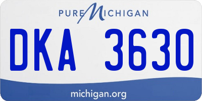 MI license plate DKA3630