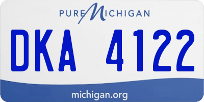 MI license plate DKA4122