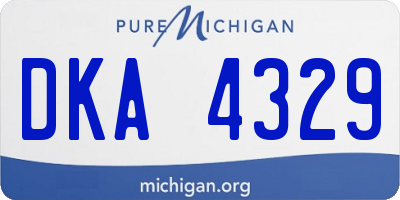 MI license plate DKA4329