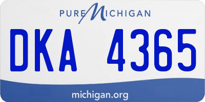 MI license plate DKA4365