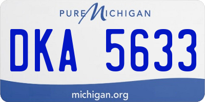 MI license plate DKA5633