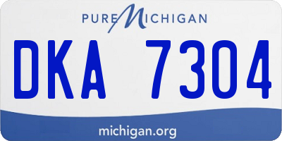 MI license plate DKA7304