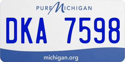 MI license plate DKA7598
