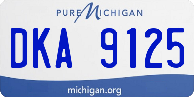 MI license plate DKA9125