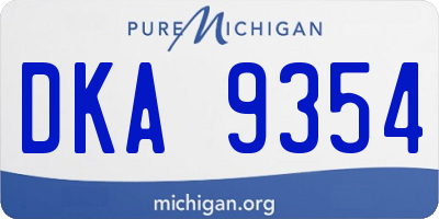 MI license plate DKA9354