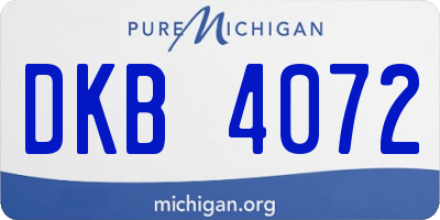 MI license plate DKB4072