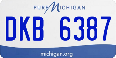 MI license plate DKB6387
