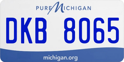 MI license plate DKB8065