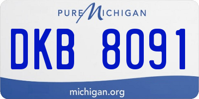 MI license plate DKB8091