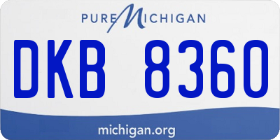 MI license plate DKB8360