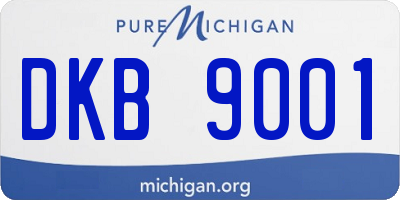 MI license plate DKB9001