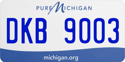 MI license plate DKB9003