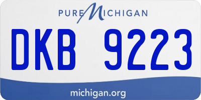 MI license plate DKB9223