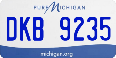MI license plate DKB9235