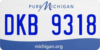 MI license plate DKB9318