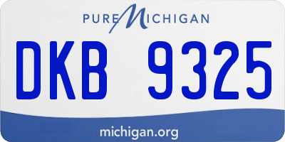 MI license plate DKB9325