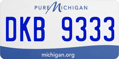 MI license plate DKB9333