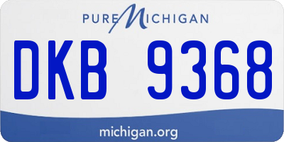 MI license plate DKB9368