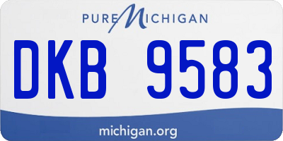 MI license plate DKB9583