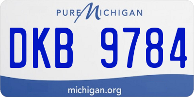 MI license plate DKB9784