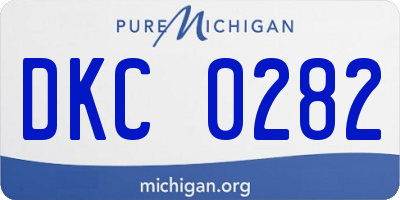 MI license plate DKC0282