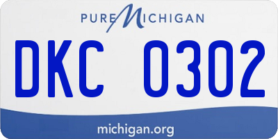 MI license plate DKC0302