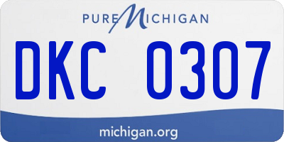 MI license plate DKC0307