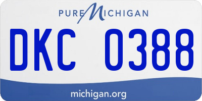 MI license plate DKC0388