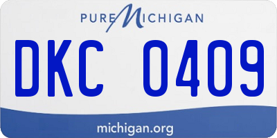 MI license plate DKC0409